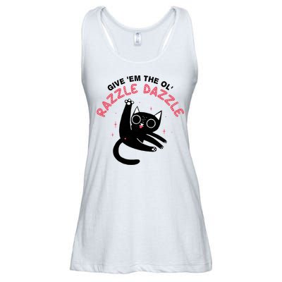 Give Em The Ol Razzle Dazzle Cat Funny Ladies Essential Flowy Tank