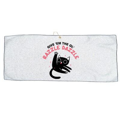 Give Em The Ol Razzle Dazzle Cat Funny Large Microfiber Waffle Golf Towel