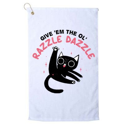 Give Em The Ol Razzle Dazzle Cat Funny Golf Towel