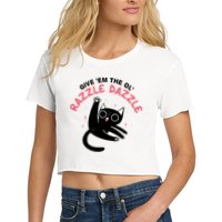Give Em The Ol Razzle Dazzle Cat Funny Crop Top