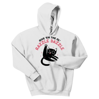 Give Em The Ol Razzle Dazzle Cat Funny Kids Hoodie