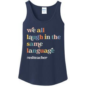 Groovy Esl Teacher Esol Student Back To School First Day Ladies Essential Tank