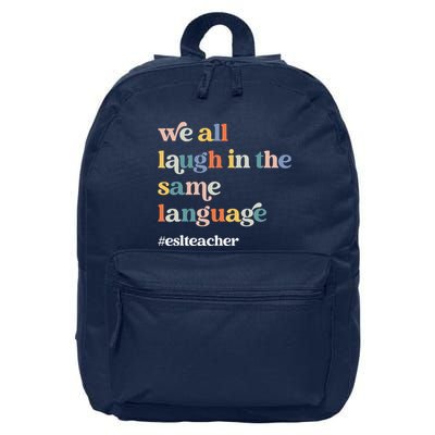 Groovy Esl Teacher Esol Student Back To School First Day 16 in Basic Backpack