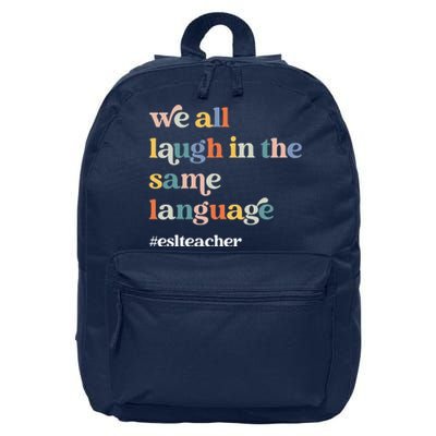 Groovy Esl Teacher Esol Student Back To School First Day 16 in Basic Backpack