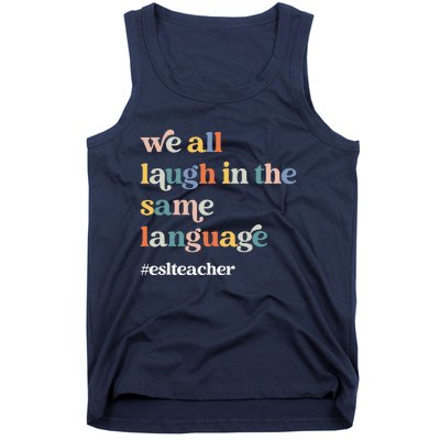 Groovy Esl Teacher Esol Student Back To School First Day Tank Top