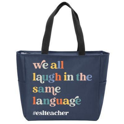 Groovy Esl Teacher Esol Student Back To School First Day Zip Tote Bag