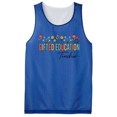 Gifted Education Teacher Wildflowers Back To School Gift Mesh Reversible Basketball Jersey Tank