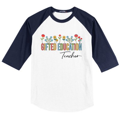 Gifted Education Teacher Wildflowers Back To School Gift Baseball Sleeve Shirt