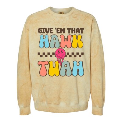 Give Em That Hawk Tuah Spit On That Thing Colorblast Crewneck Sweatshirt