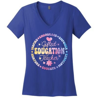 Gifted Education Teacher Appreciation Week Back To School Gift Women's V-Neck T-Shirt