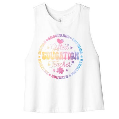 Gifted Education Teacher Appreciation Week Back To School Gift Women's Racerback Cropped Tank