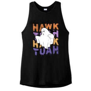 Give Em That Tuah Funny Halloween Ladies PosiCharge Tri-Blend Wicking Tank