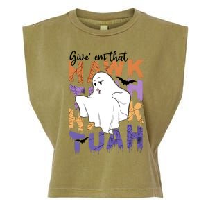 Give Em That Tuah Funny Halloween Garment-Dyed Women's Muscle Tee