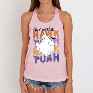 Give Em That Tuah Funny Halloween Women's Knotted Racerback Tank