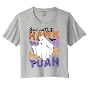 Give Em That Tuah Funny Halloween Women's Crop Top Tee