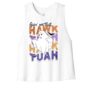 Give Em That Tuah Funny Halloween Women's Racerback Cropped Tank