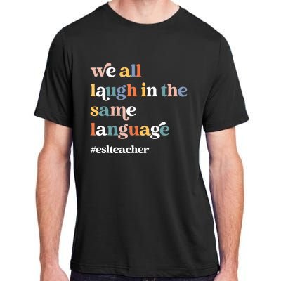 Groovy Esl Teacher Esol Student Back To School First Day Adult ChromaSoft Performance T-Shirt