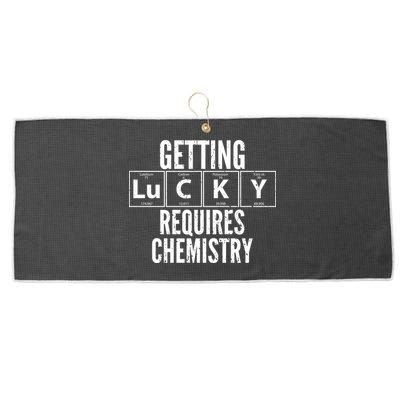 Getting Lucky Requires Chemistry Large Microfiber Waffle Golf Towel
