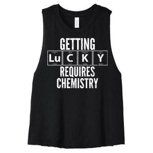 Getting Lucky Requires Chemistry Women's Racerback Cropped Tank