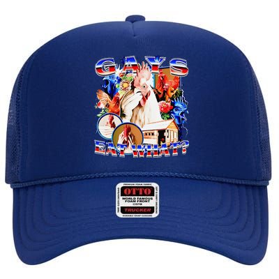 Gays Eat What Chicken High Crown Mesh Back Trucker Hat