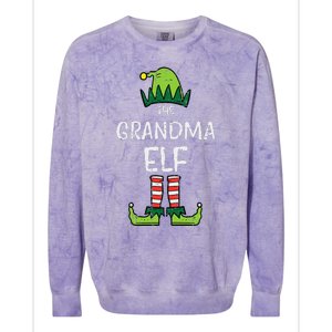 Grandma Elf Xmas Matching Christmas For Family Nana Funny Colorblast Crewneck Sweatshirt