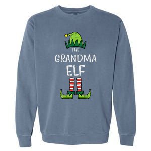 Grandma Elf Xmas Matching Christmas For Family Nana Funny Garment-Dyed Sweatshirt