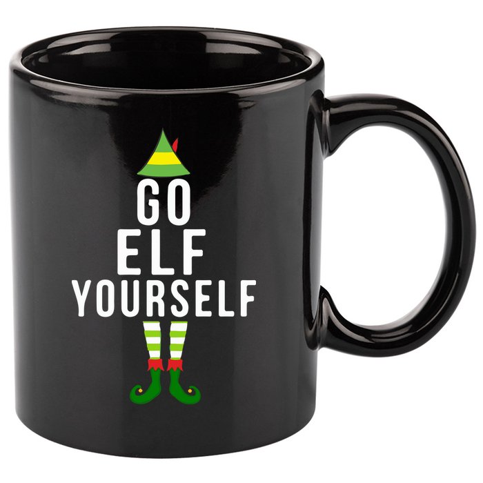 Go Elf Yourself Elf Costume Inappropriate Christmas Xmas Gift 11oz C Handle Ceramic Mug