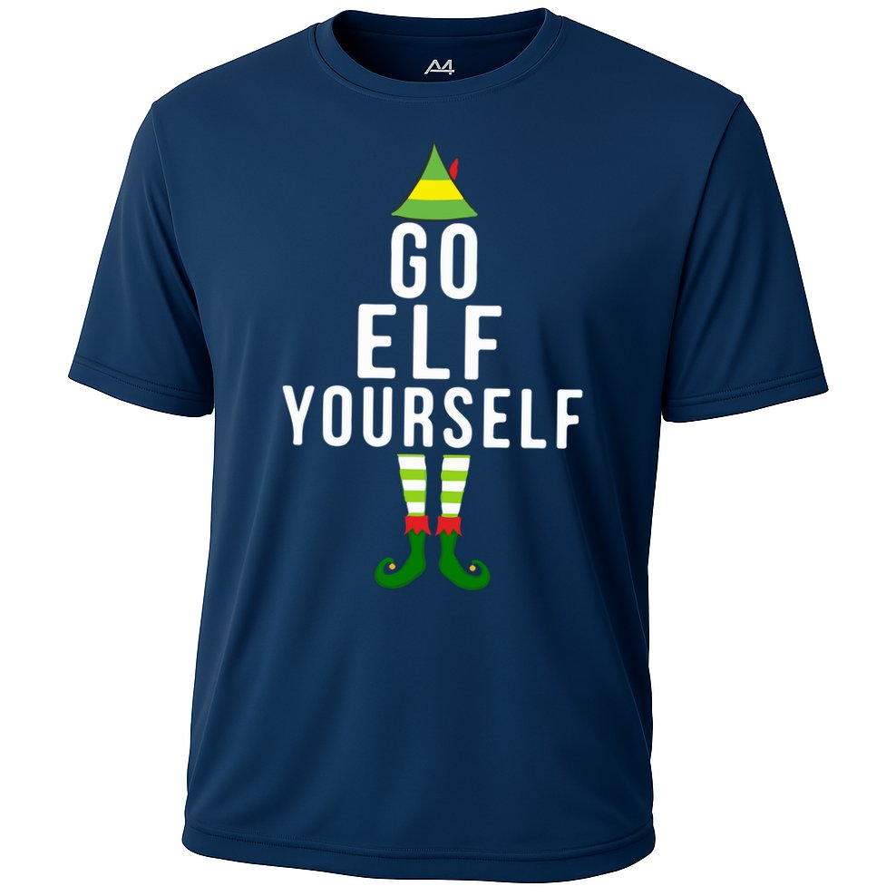 Go Elf Yourself Elf Costume Inappropriate Christmas Xmas Gift Cooling Performance Crew T-Shirt