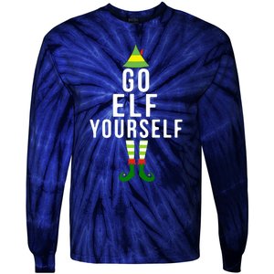 Go Elf Yourself Elf Costume Inappropriate Christmas Xmas Gift Tie-Dye Long Sleeve Shirt