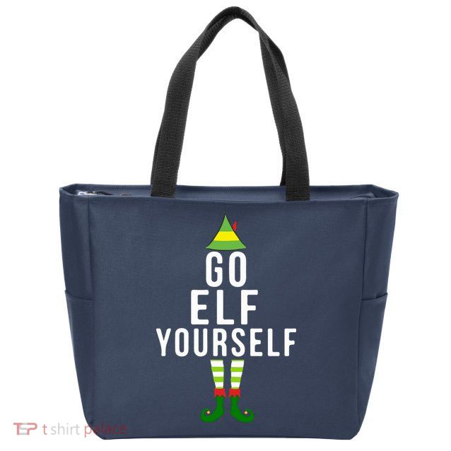 Go Elf Yourself Elf Costume Inappropriate Christmas Xmas Gift Zip Tote Bag