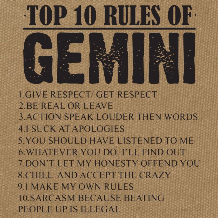 Gemini Funny 10 Rules Of Gemini Zodiac Signs Birthday Cotton Canvas Backpack