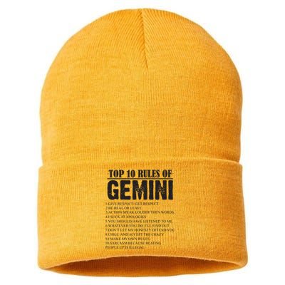 Gemini Funny 10 Rules Of Gemini Zodiac Signs Birthday Sustainable Knit Beanie