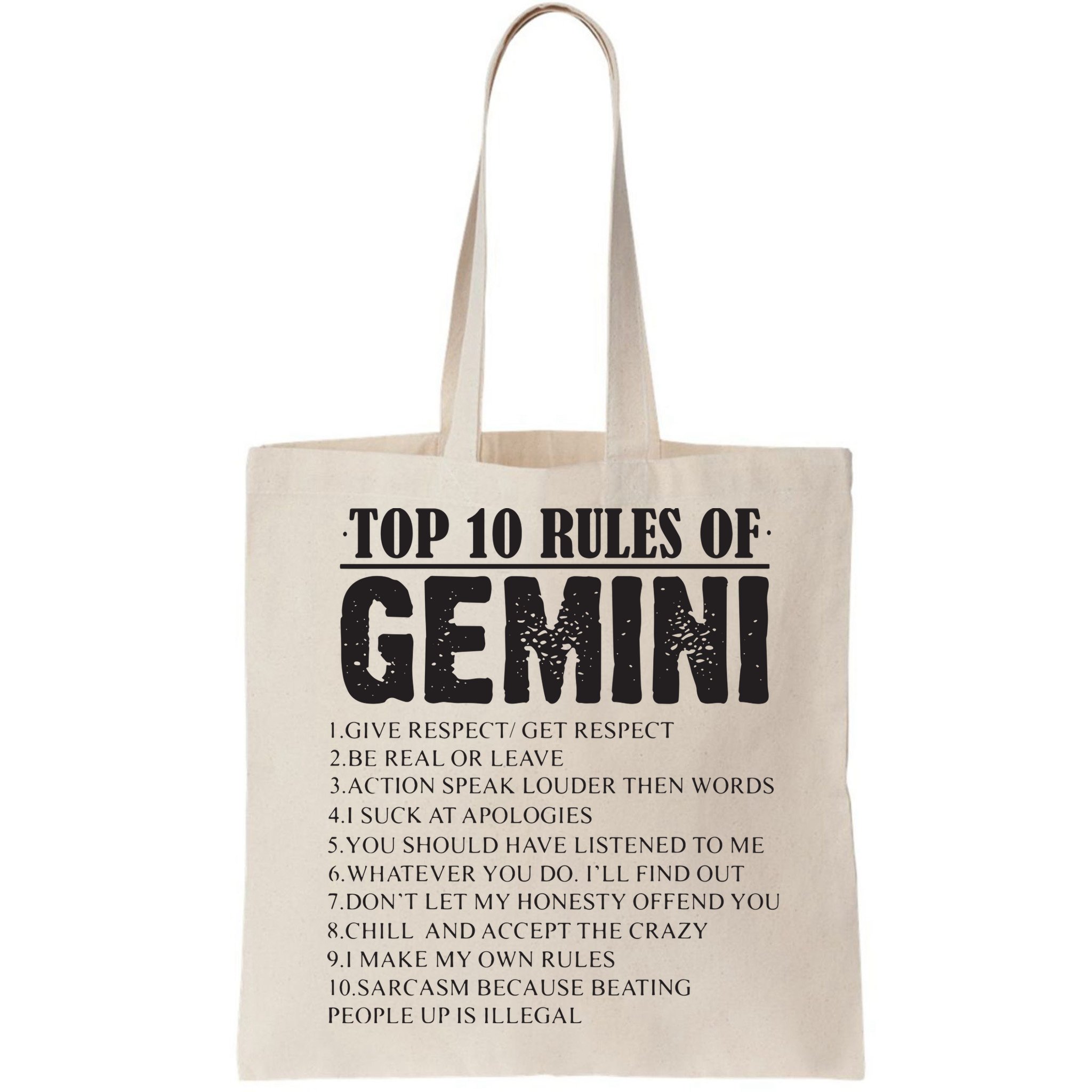 Gemini Funny 10 Rules Of Gemini Zodiac Signs Birthday Bag