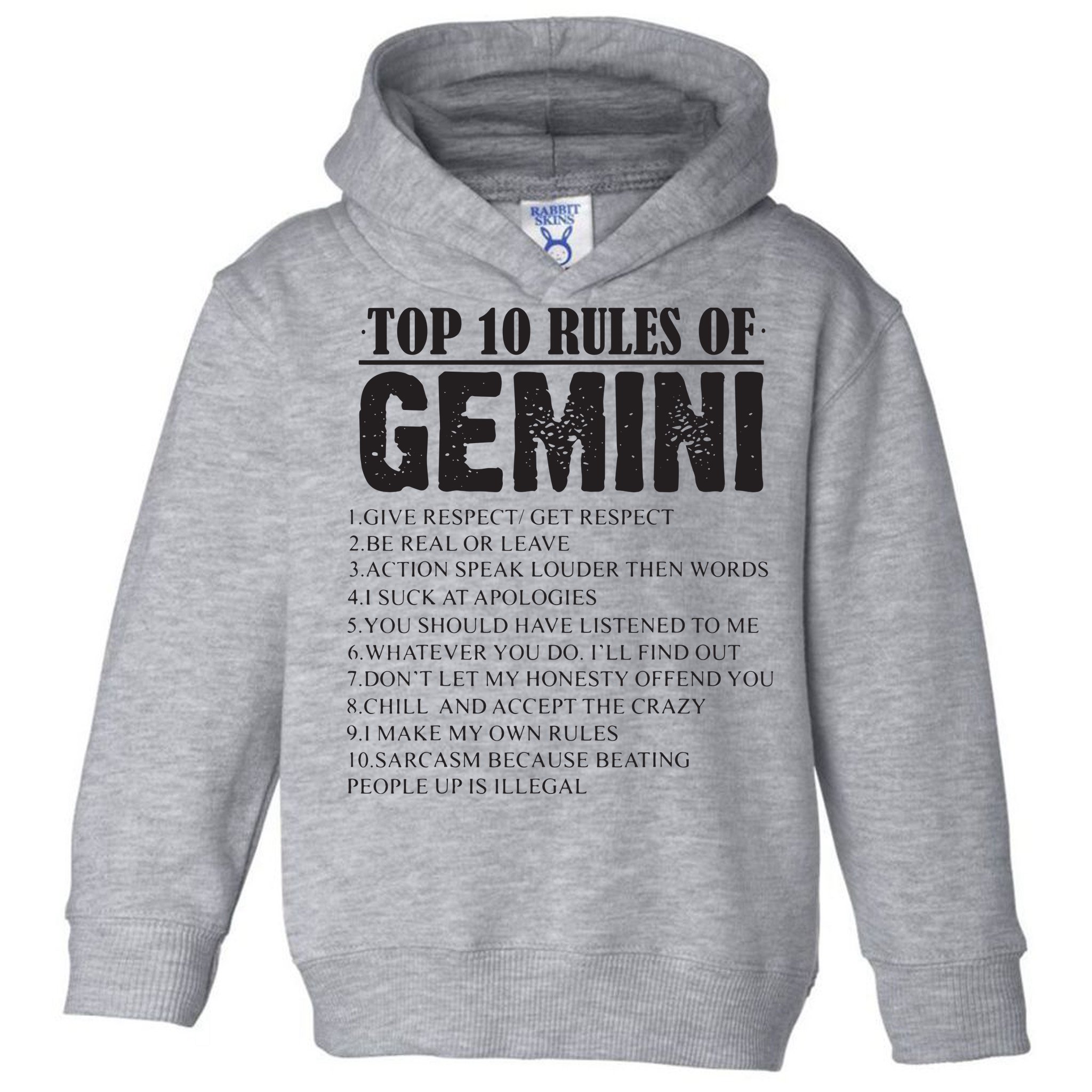 Gemini Funny 10 Rules Of Gemini Zodiac Signs Birthday Toddler Hoodie