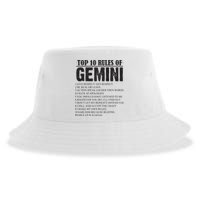 Gemini Funny 10 Rules Of Gemini Zodiac Signs Birthday Sustainable Bucket Hat