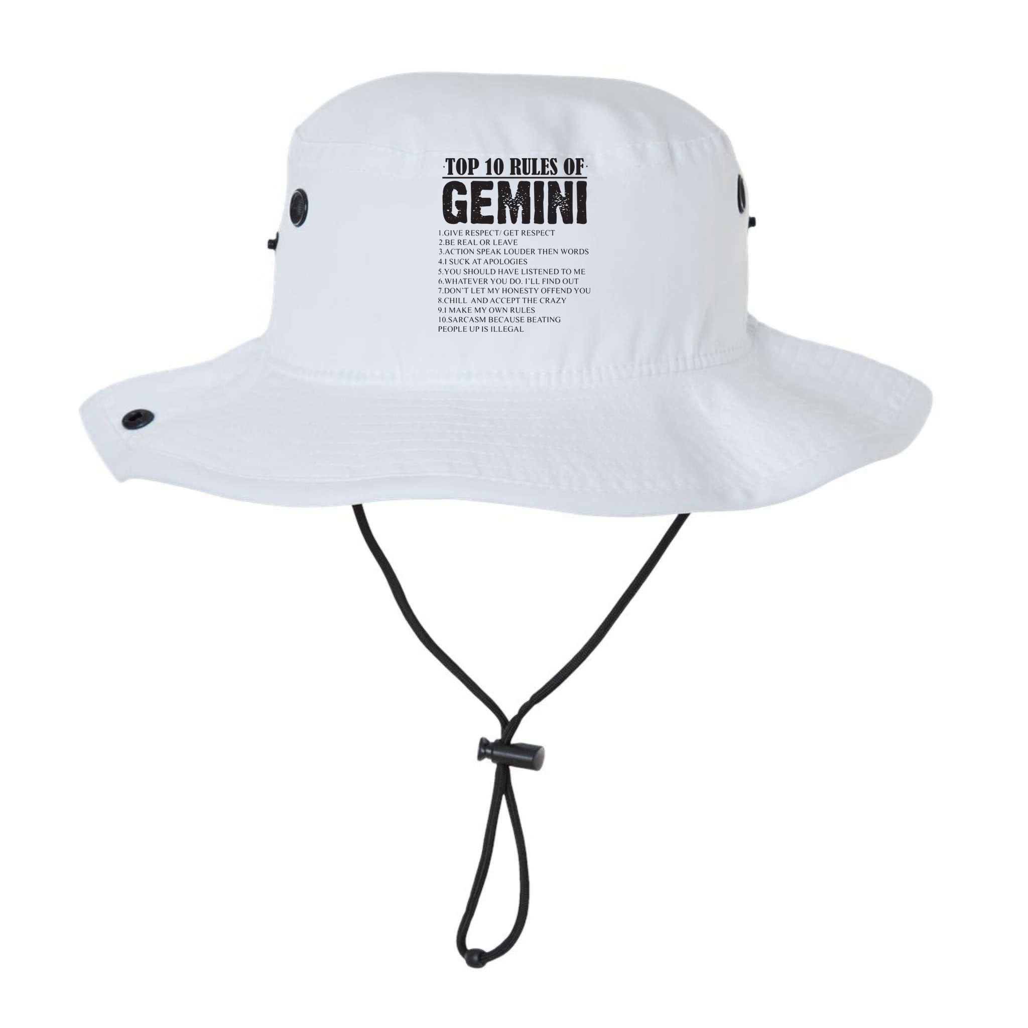 Gemini Funny 10 Rules Of Gemini Zodiac Signs Birthday Bucket Hat