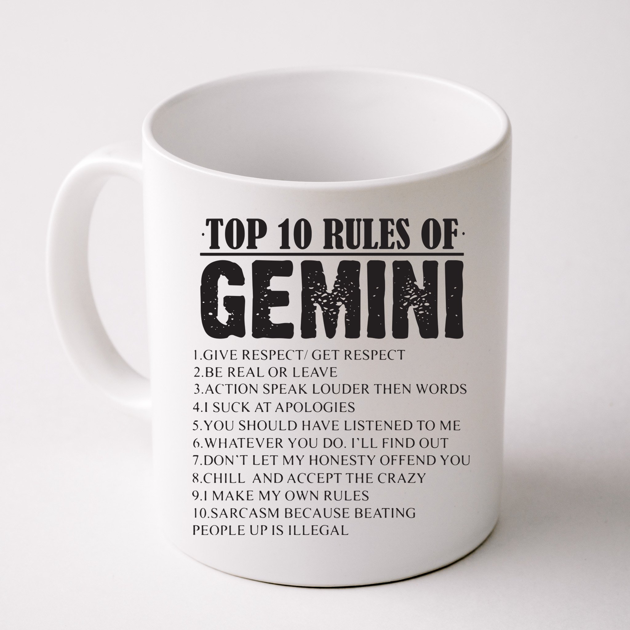 Gemini Funny 10 Rules Of Gemini Zodiac Signs Birthday Mug