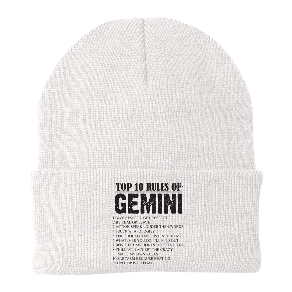 Gemini Funny 10 Rules Of Gemini Zodiac Signs Birthday Beanie