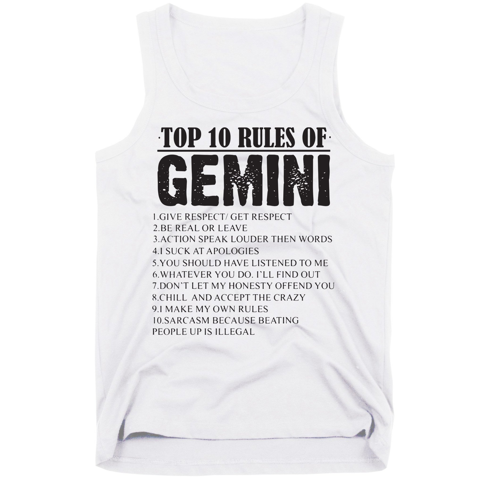 Gemini Funny 10 Rules Of Gemini Zodiac Signs Birthday Tank Top