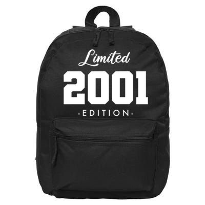 Gift for 22 Year Old 2001 Limited Edition 22nd Birthday  16 in Basic Backpack