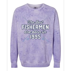 Gift For 26 Year Old Fishing Fisherman 1995 26th Birthday Colorblast Crewneck Sweatshirt