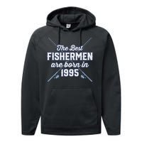 Gift For 26 Year Old Fishing Fisherman 1995 26th Birthday Performance Fleece Hoodie