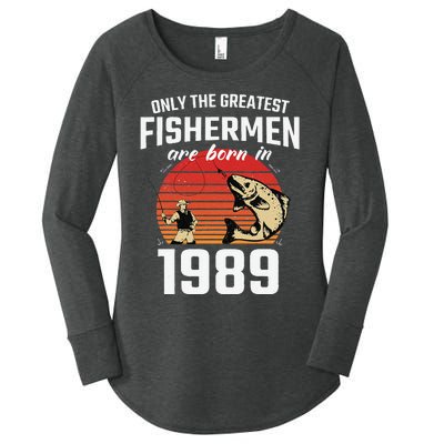 Gift For 33 Year Old Fishing Fisherman 1989 33th Birthday Women's Perfect Tri Tunic Long Sleeve Shirt