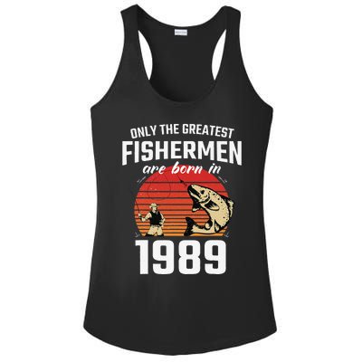 Gift For 33 Year Old Fishing Fisherman 1989 33th Birthday Ladies PosiCharge Competitor Racerback Tank