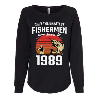 Gift For 33 Year Old Fishing Fisherman 1989 33th Birthday Womens California Wash Sweatshirt