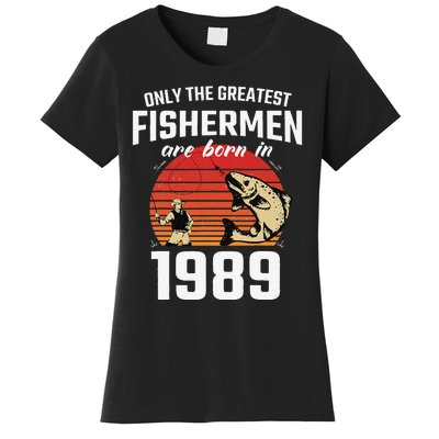 Gift For 33 Year Old Fishing Fisherman 1989 33th Birthday Women's T-Shirt