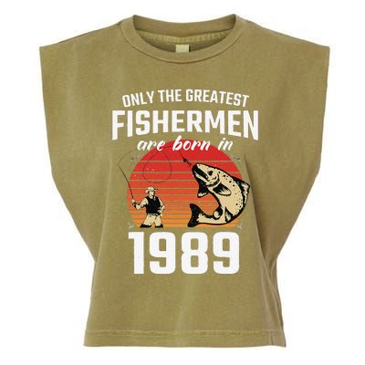 Gift For 33 Year Old Fishing Fisherman 1989 33th Birthday Garment-Dyed Women's Muscle Tee