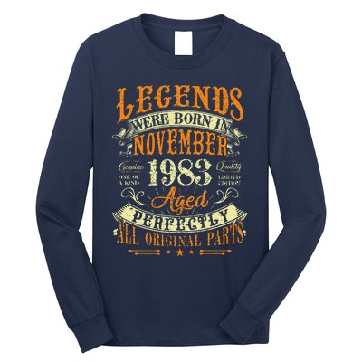 Gift for 40 Years Old Legends Born November 1983 Long Sleeve Shirt