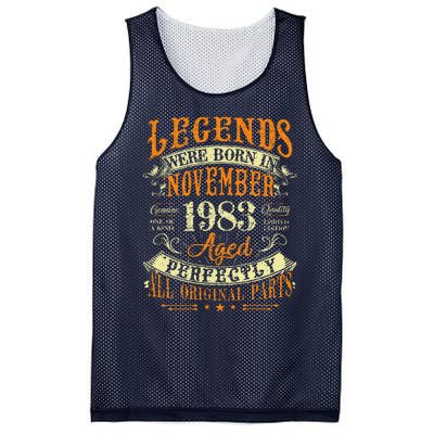 Gift for 40 Years Old Legends Born November 1983 Mesh Reversible Basketball Jersey Tank