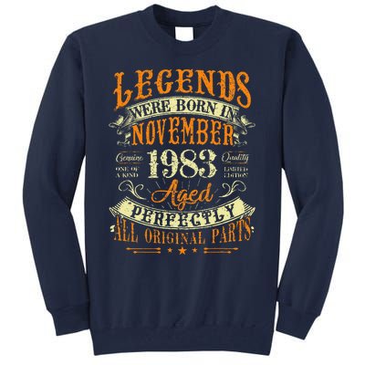 Gift for 40 Years Old Legends Born November 1983 Tall Sweatshirt